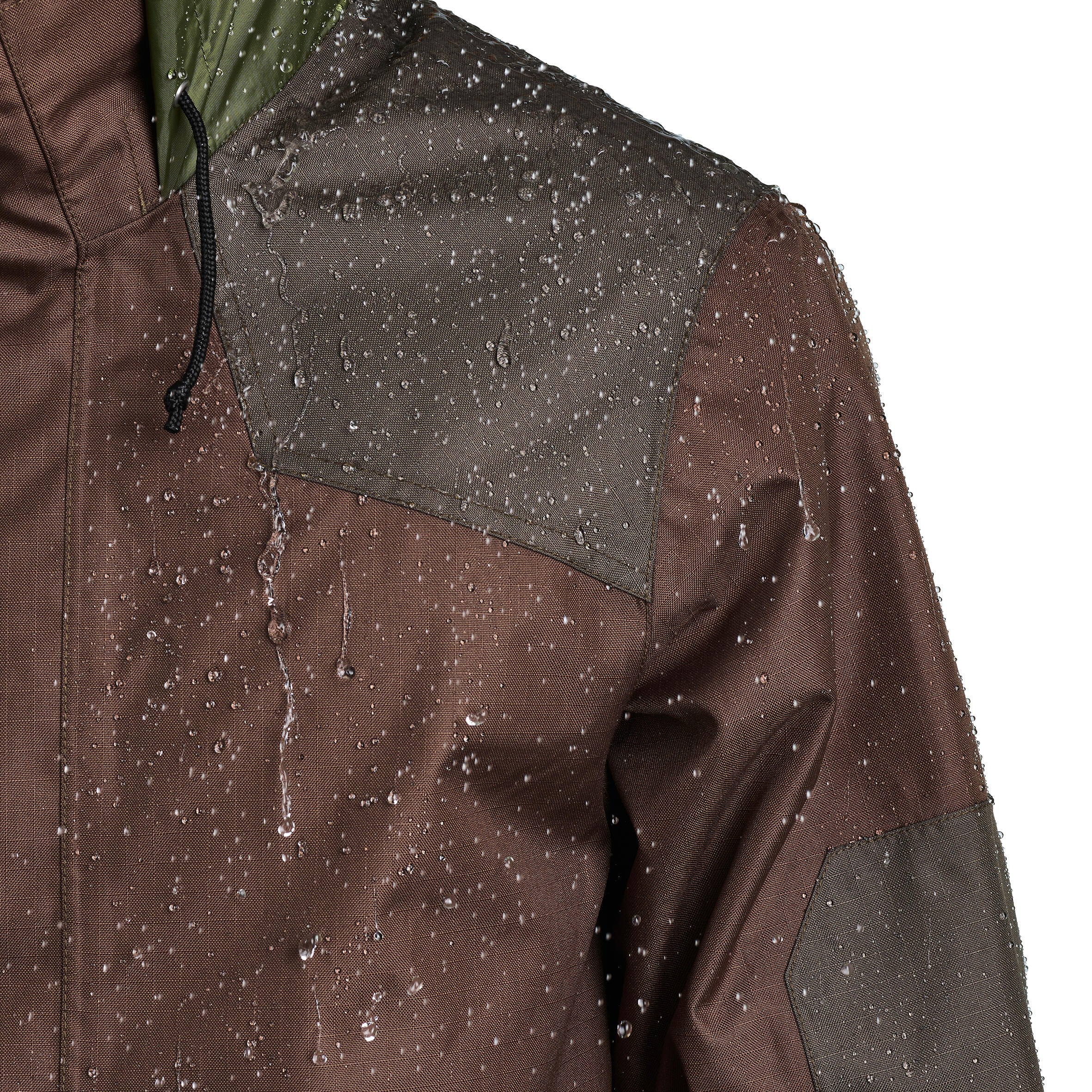 Waterproof JACKET 500 BROWN 3/6