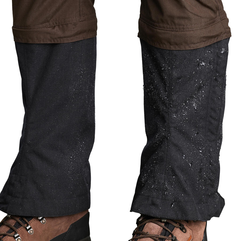 Men's Country Sport Resistant Breathable Trousers - Steppe 920 Brown Gaiters