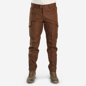 Pantalón Caza Verney Carro Sologne Hombre Impermeable Marron Multibolsillos