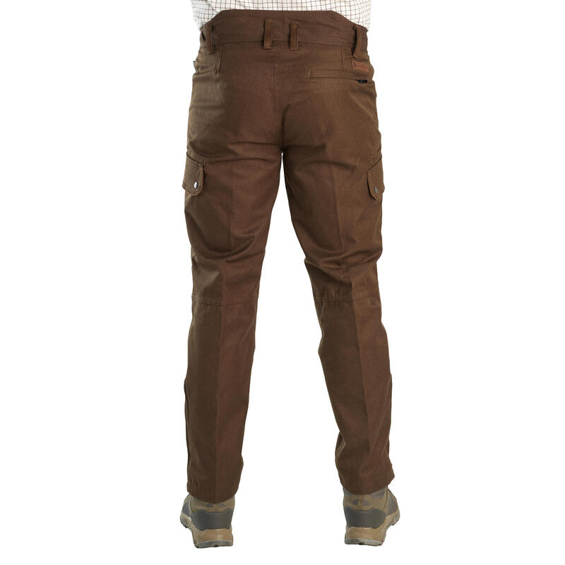 Pantalón Caza Verney Carro Sologne Hombre Impermeable Marron Multibolsillos