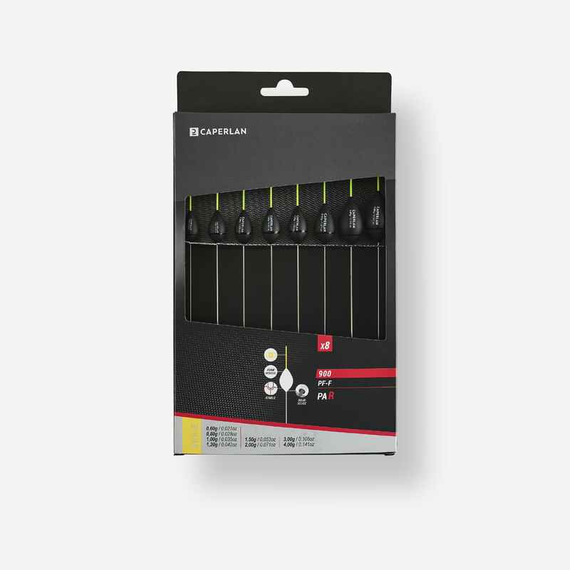 Set of 8 Floats for Pole Fishing in Rivers PF-F900 R - Yellow Antenna