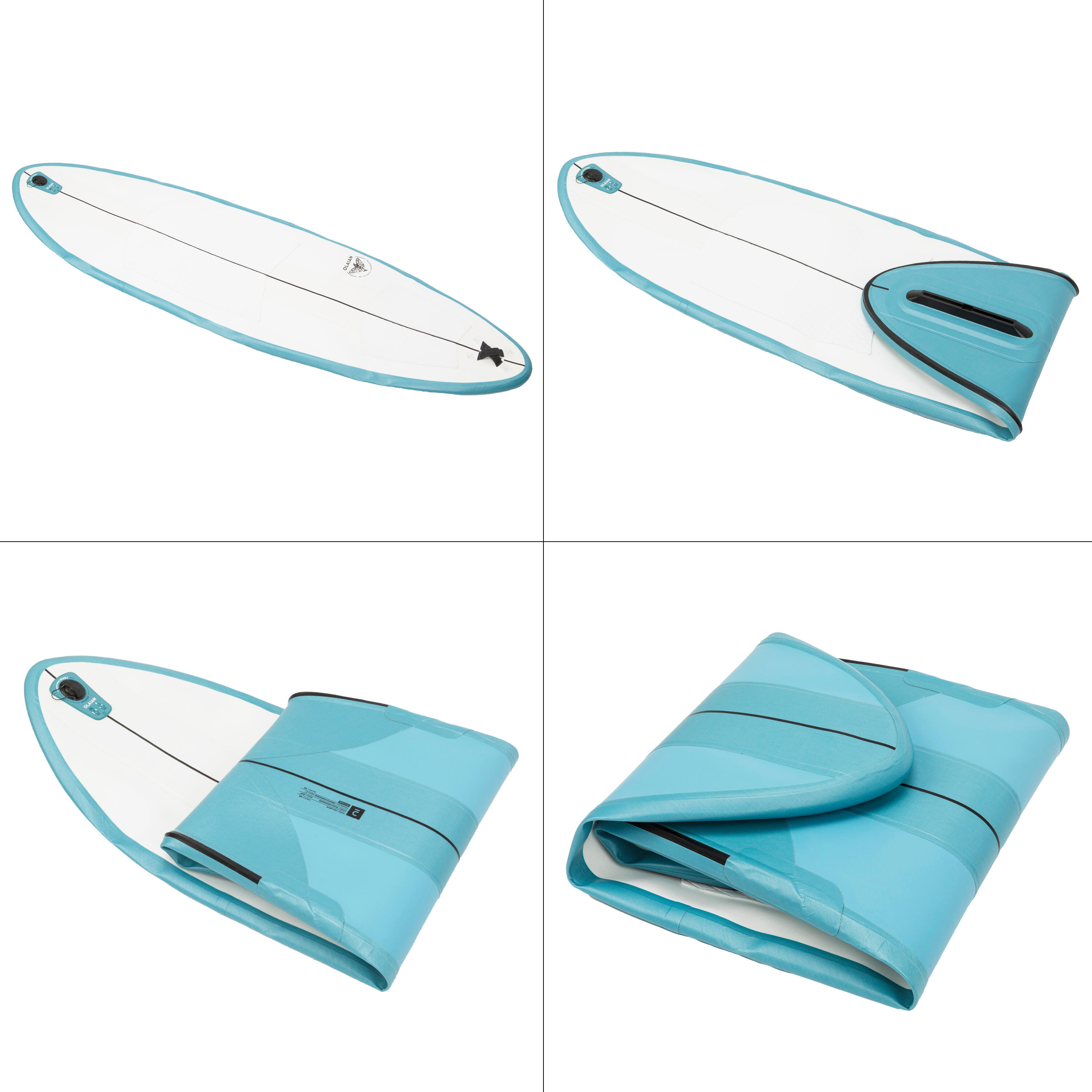 Planche de surf gonflable 6’6" - Compact 500 bleu - OLAIAN