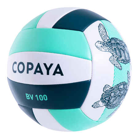 Balón de vóley playa 100 Classic cosido Talla 5 Verde Tortuga