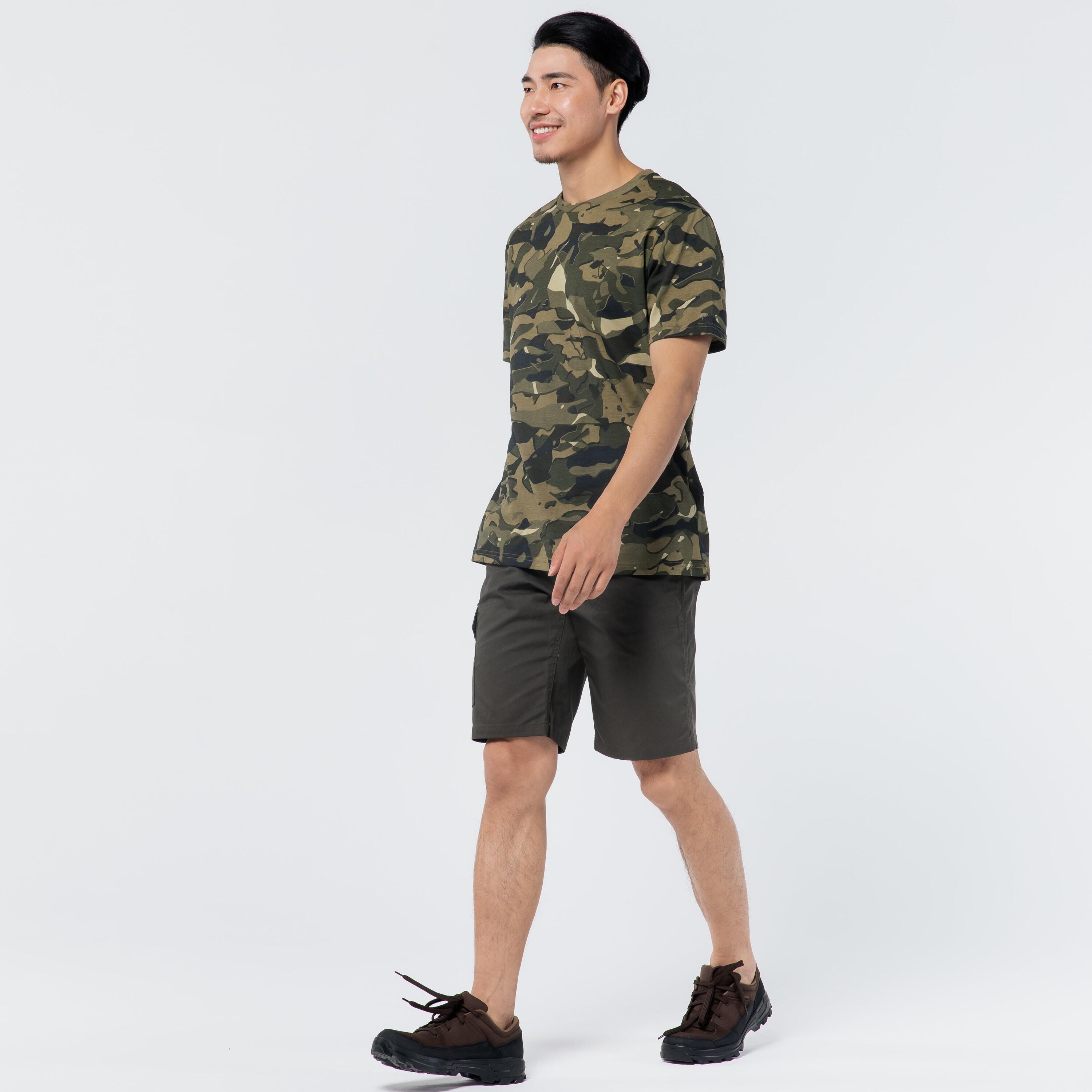 Playera Caza Solognac 100 Hombre Adulto manga corta Verde Camuflaje WL V1 3/4