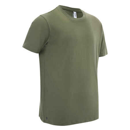 Camiseta de algodón de senderismo para Hombre Solognac verde