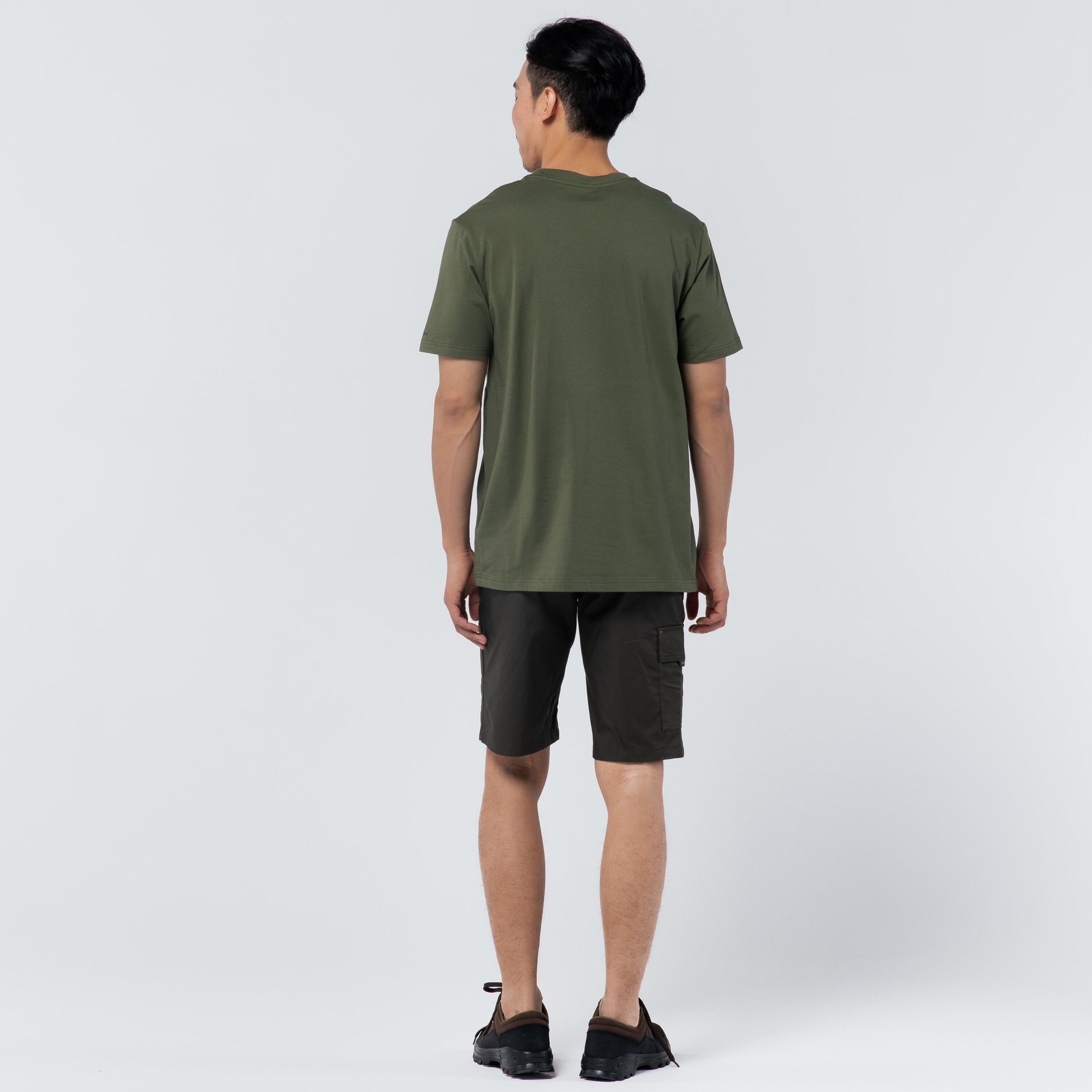 Camiseta Manga Corta Hombre Caza Solognac 100 Algodón Verde 4/10