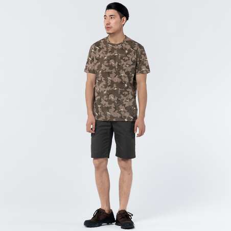 T-shirt manches courtes chasse 100 camouflage marron