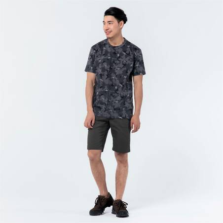 100 Short-Sleeve Hunting T-Shirt - Camouflage Grey