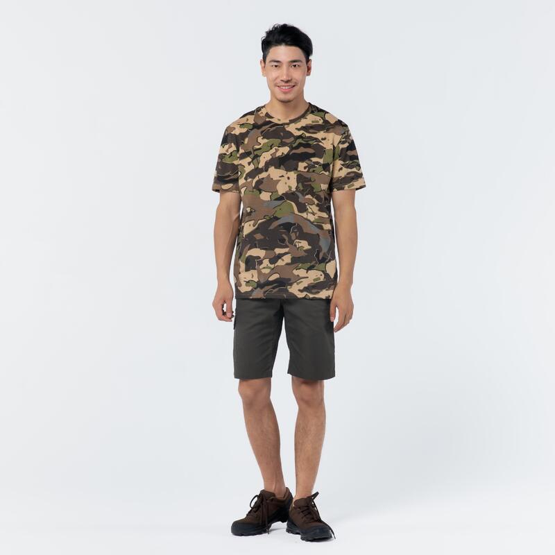 T-shirt manches courtes chasse 100 camouflage WL V1 marron