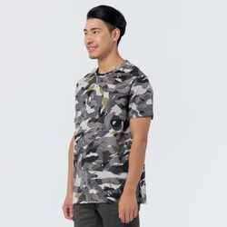 Short-sleeved hunting T-shirt 100 WL V1 - grey camouflage