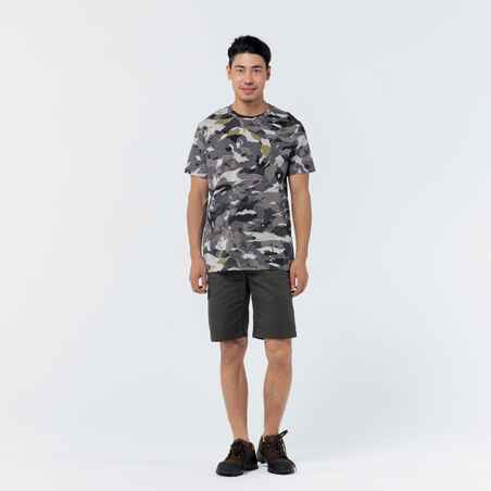 Short-sleeved hunting T-shirt 100 WL V1 - grey camouflage