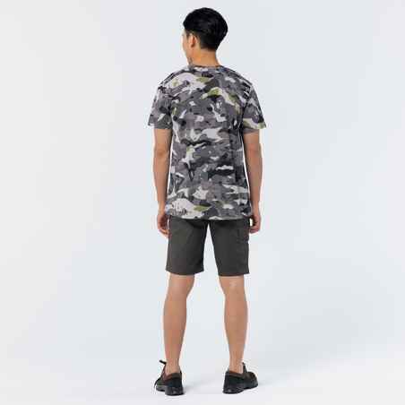 Short-sleeved hunting T-shirt 100 WL V1 - grey camouflage