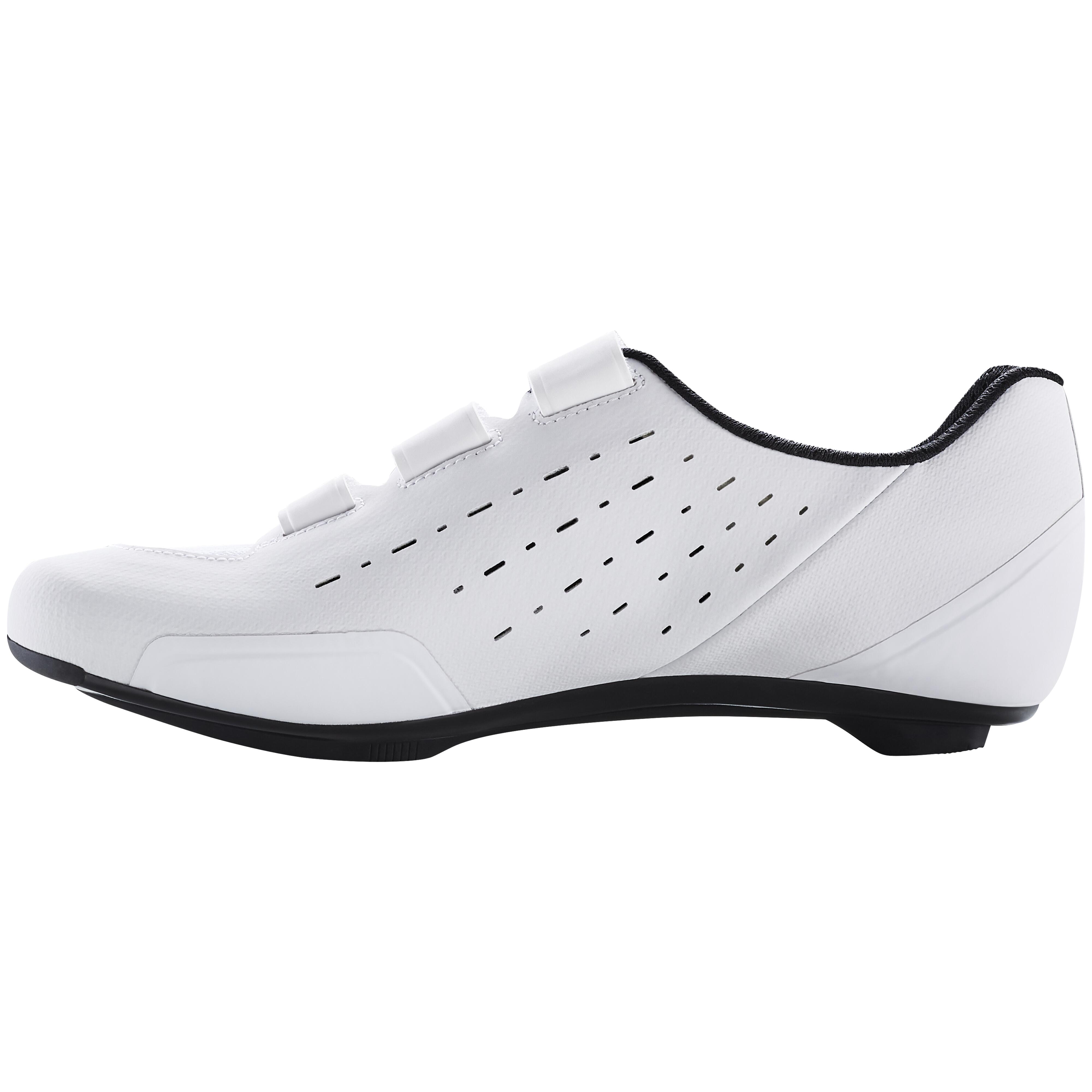 Road Biking Shoes Road 100 White Snow white Van rysel Decathlon