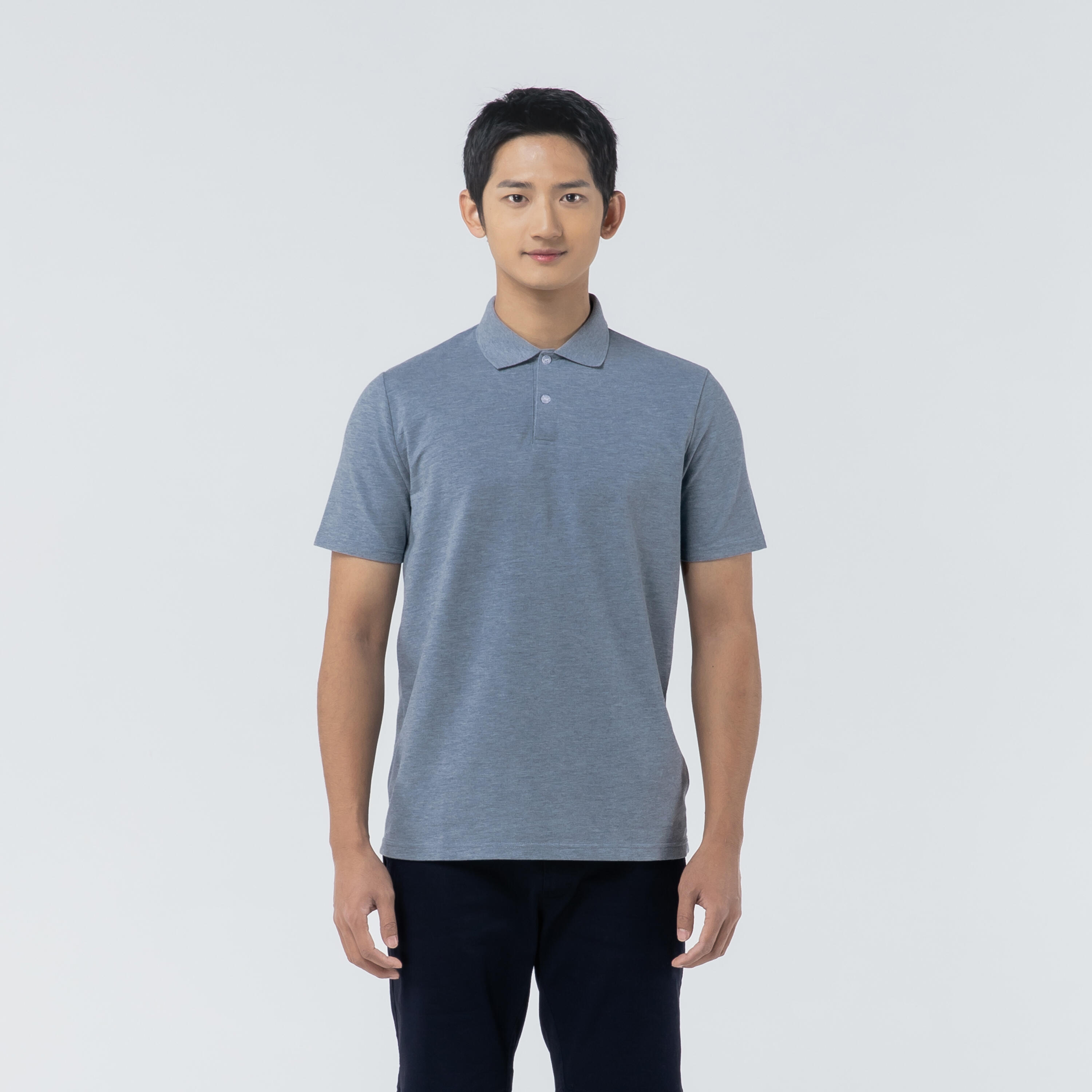 Men's golf short-sleeved polo shirt MW500 mottled grey 9/39