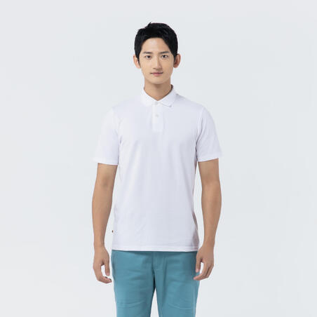 Polo de golf manches courtes homme MW500 blanc