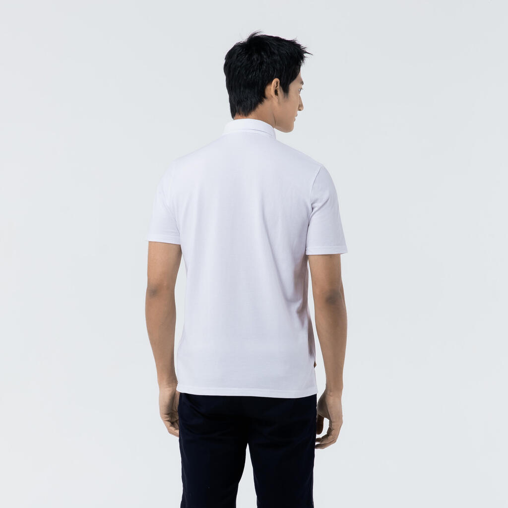 Polo de golf manches courtes homme MW500 blanc