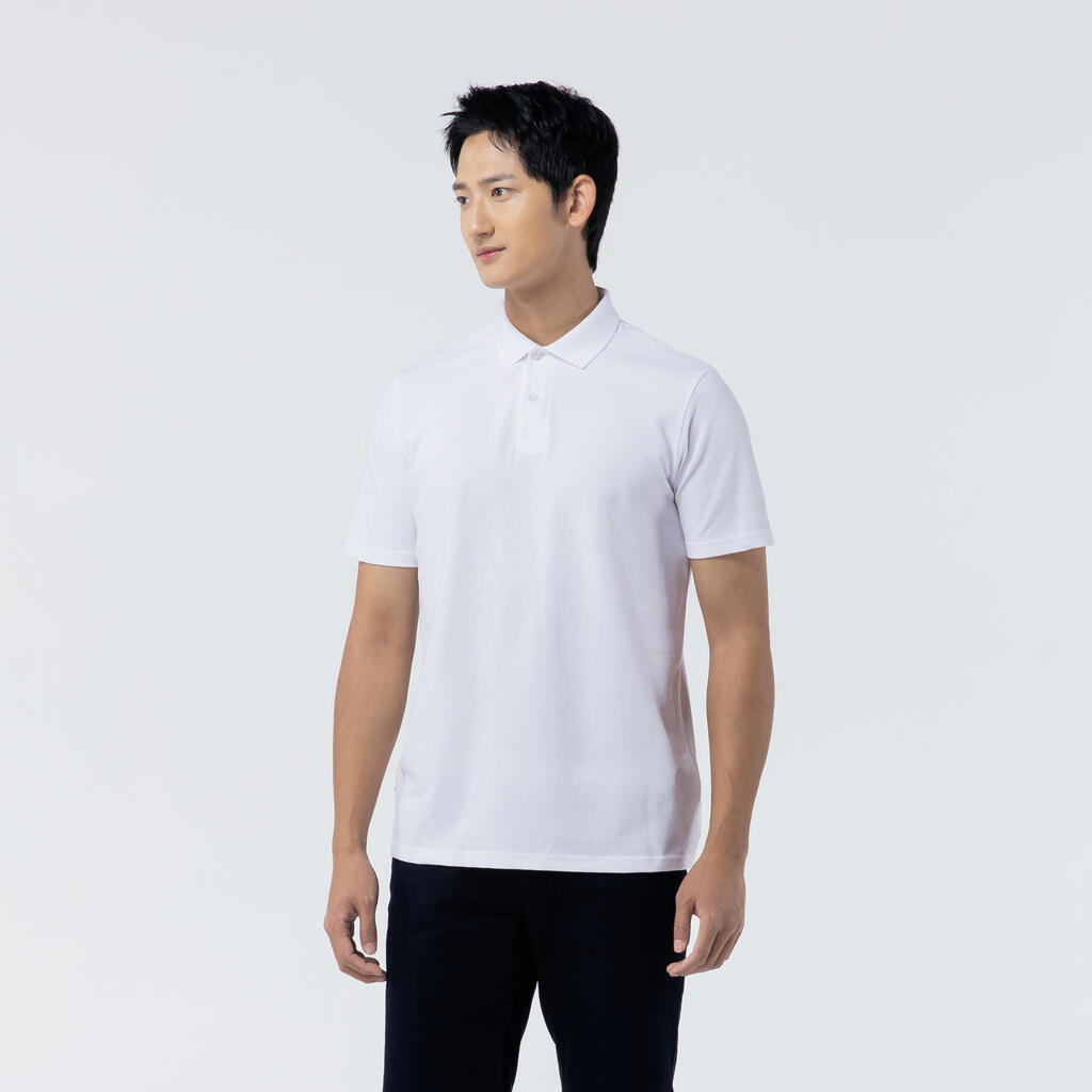 Polo de golf manches courtes homme MW500 blanc