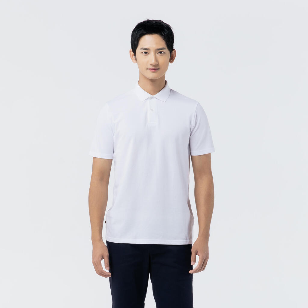 Polo de golf manches courtes homme MW500 blanc