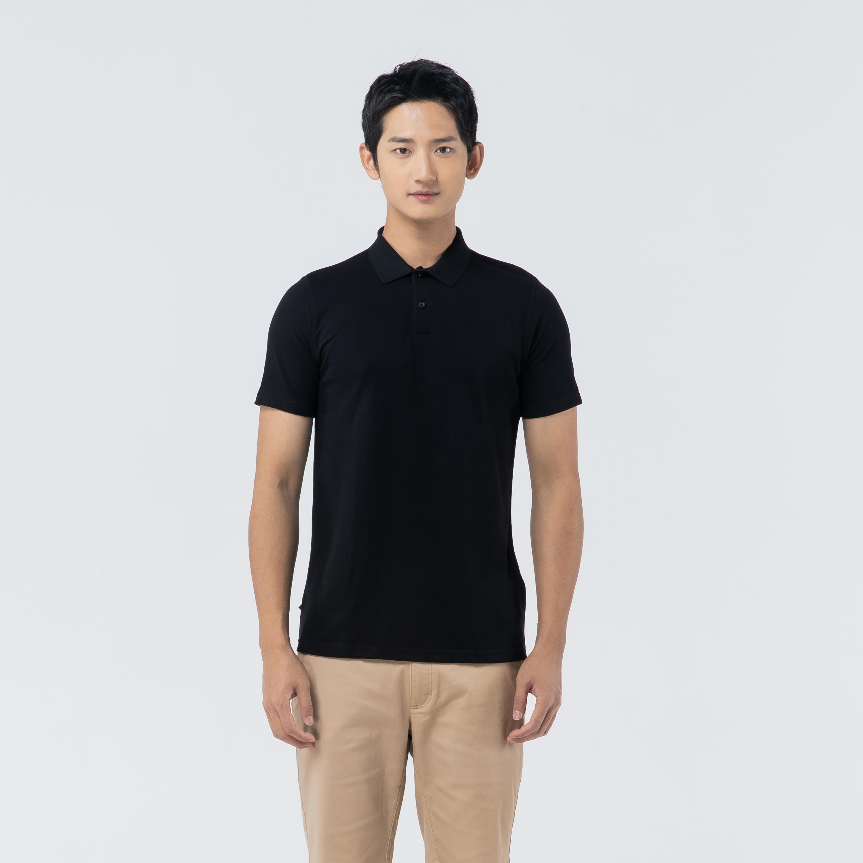 Polo de golf manches courtes homme MW500 noir 11/63