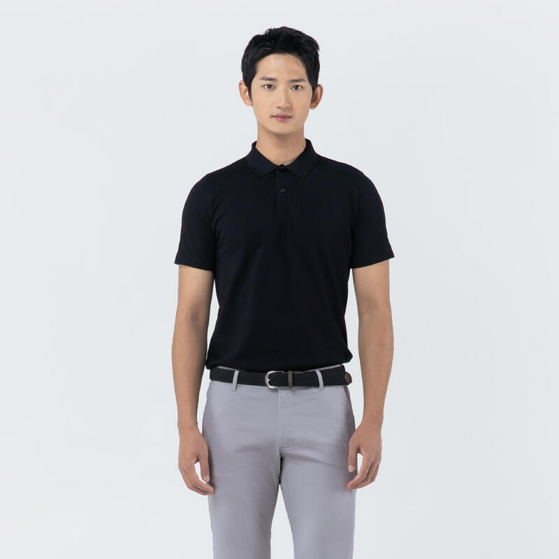 Polo Golf Hombre Negro Manga Corta