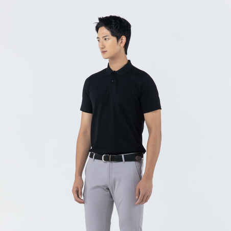 Men's golf short-sleeved polo shirt MW500 black