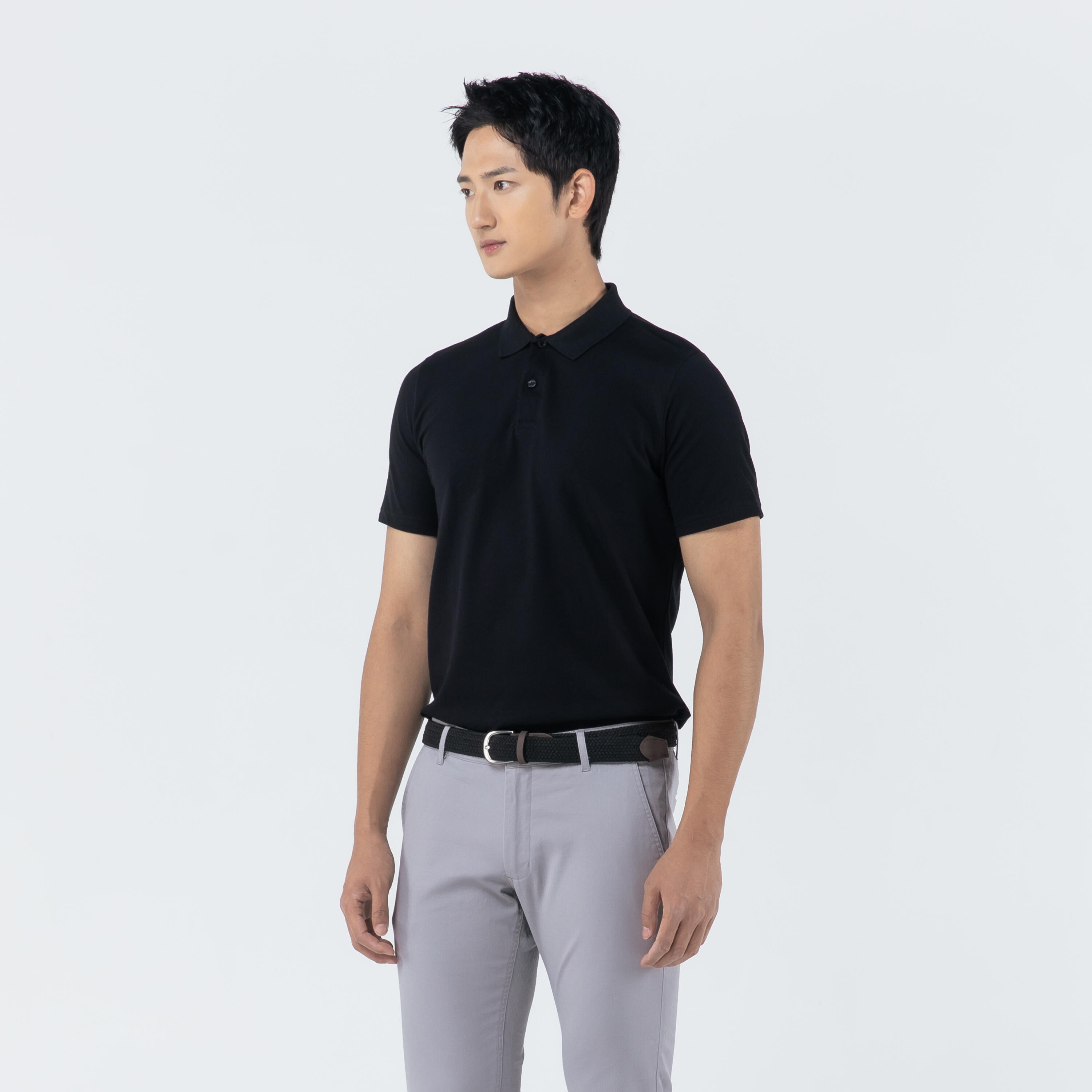 Polo de golf manches courtes homme MW500 noir 9/63