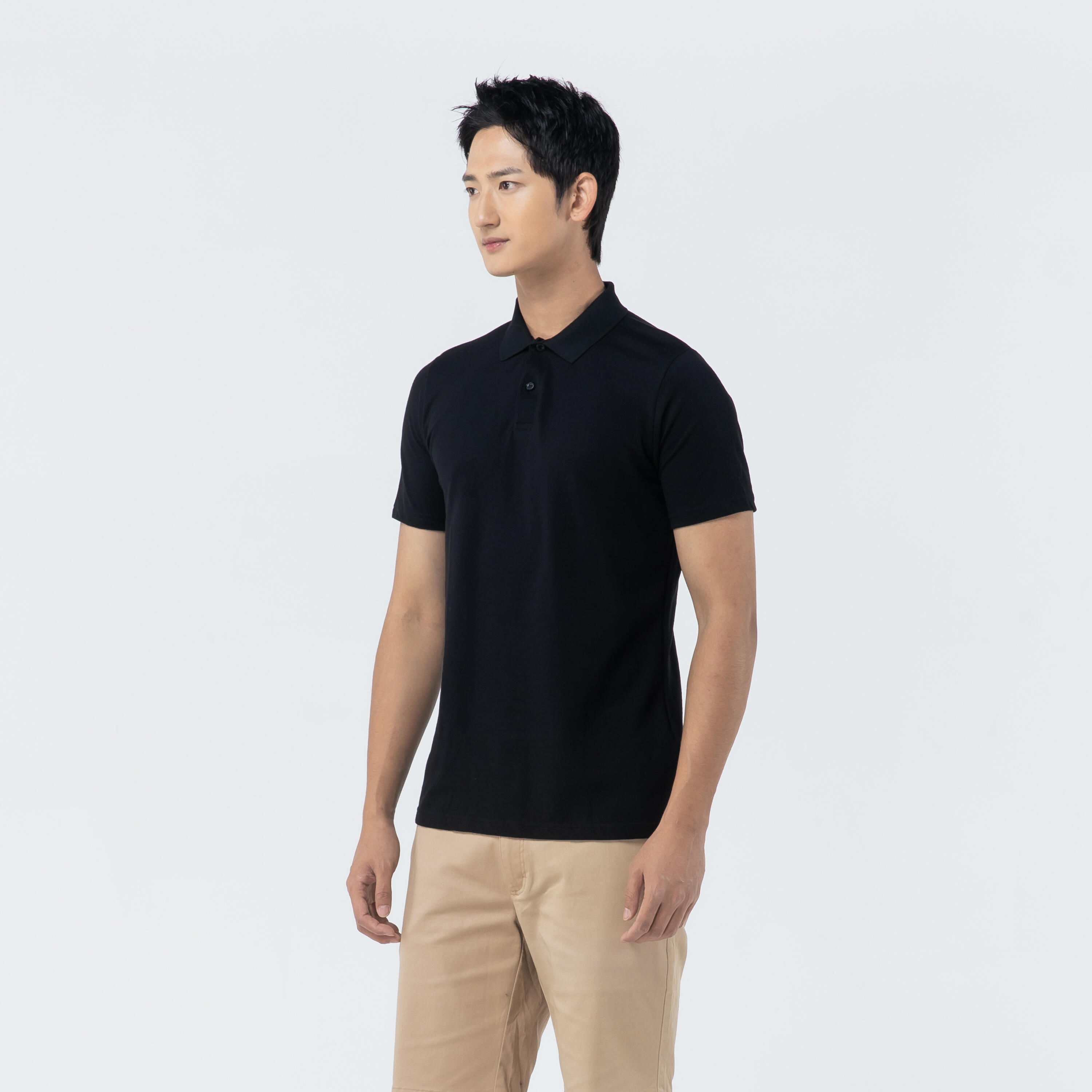 Polo de golf manches courtes homme MW500 noir 7/63