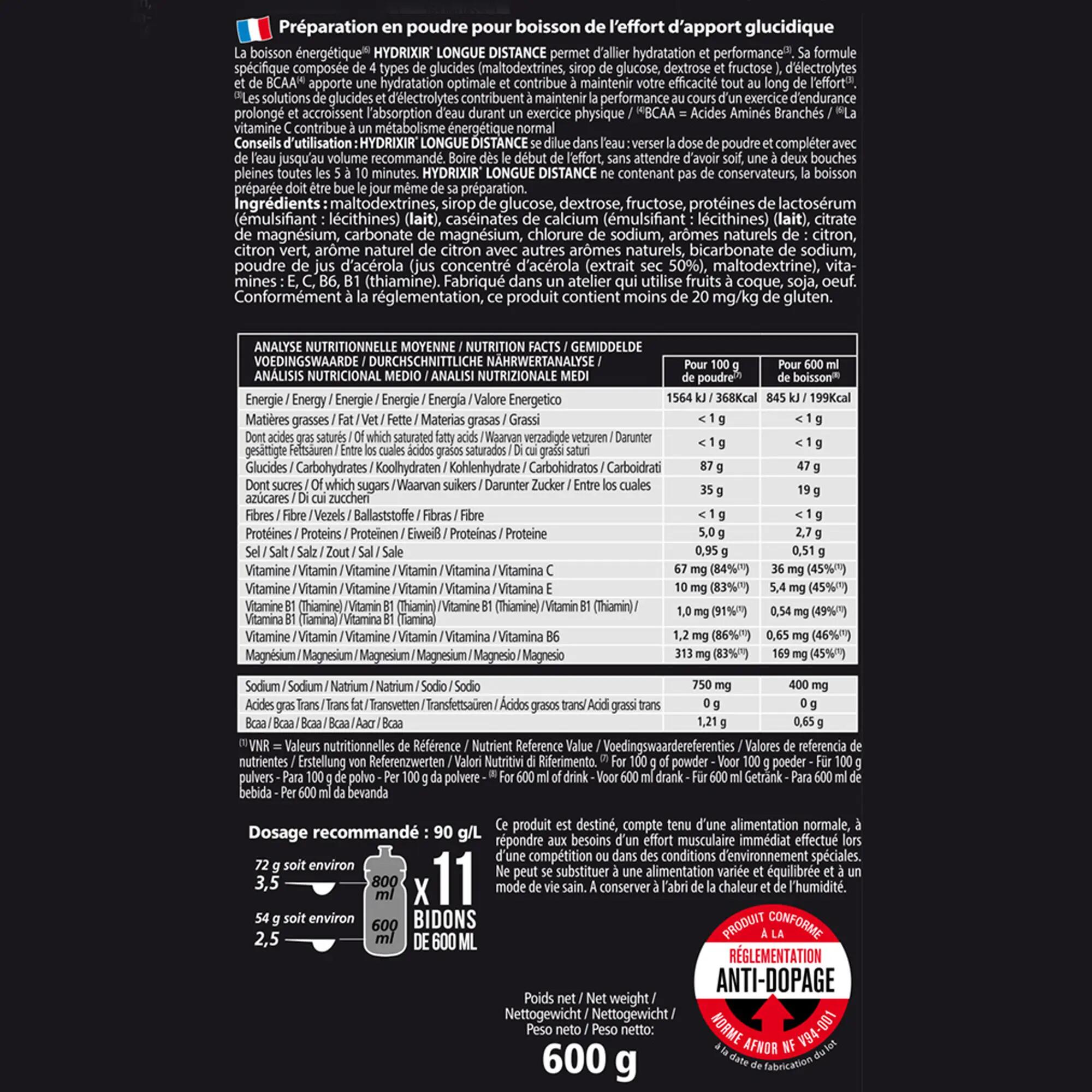 Overstims Hydrixir Long Distance 600 g box - lemon 2/3