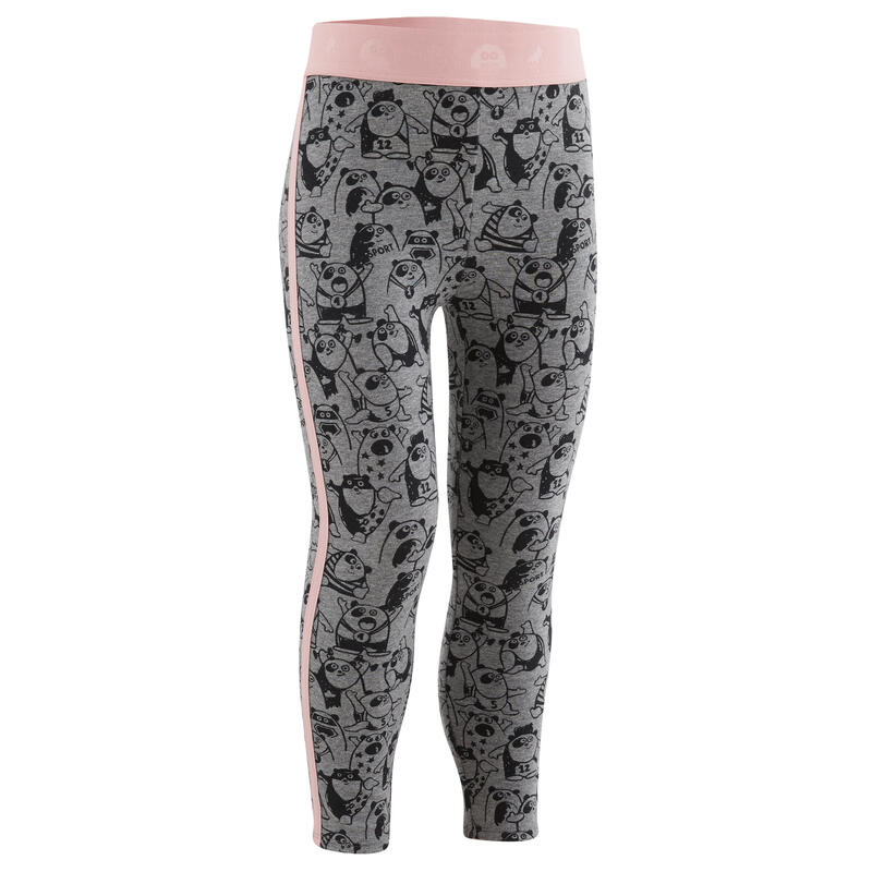 Legging chaud enfant - 120 Gris/Rose avec motifs