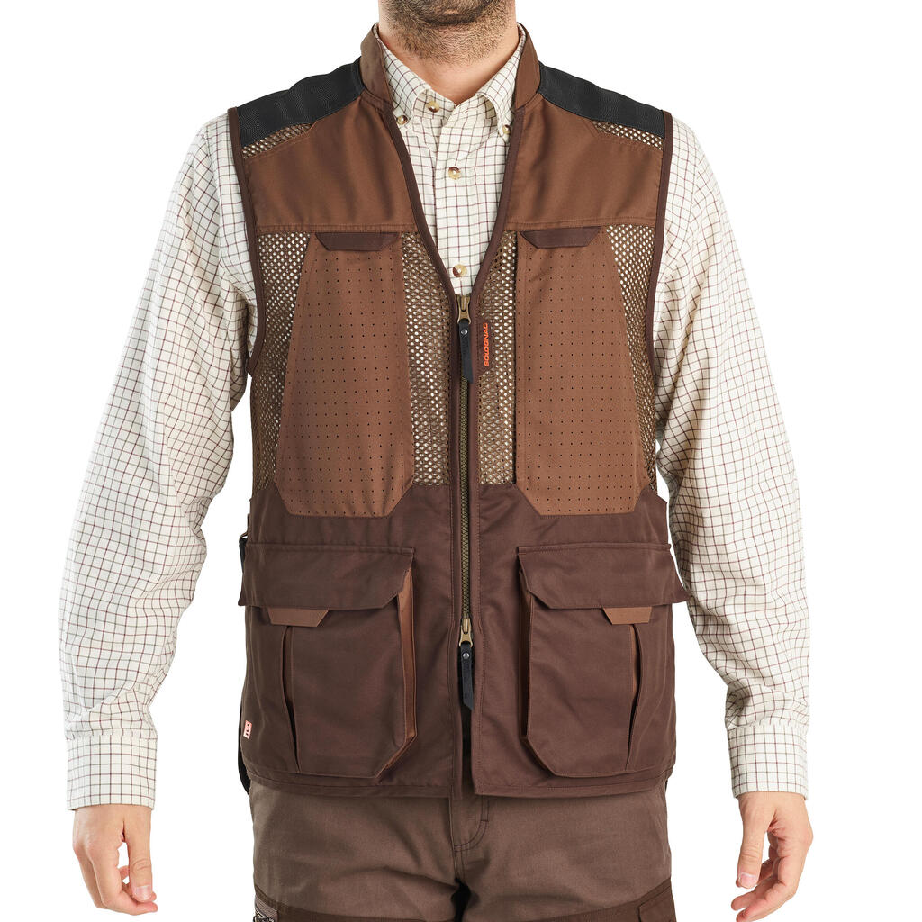 Men's Hunting Breathable Waistcoat - 520 brown V2