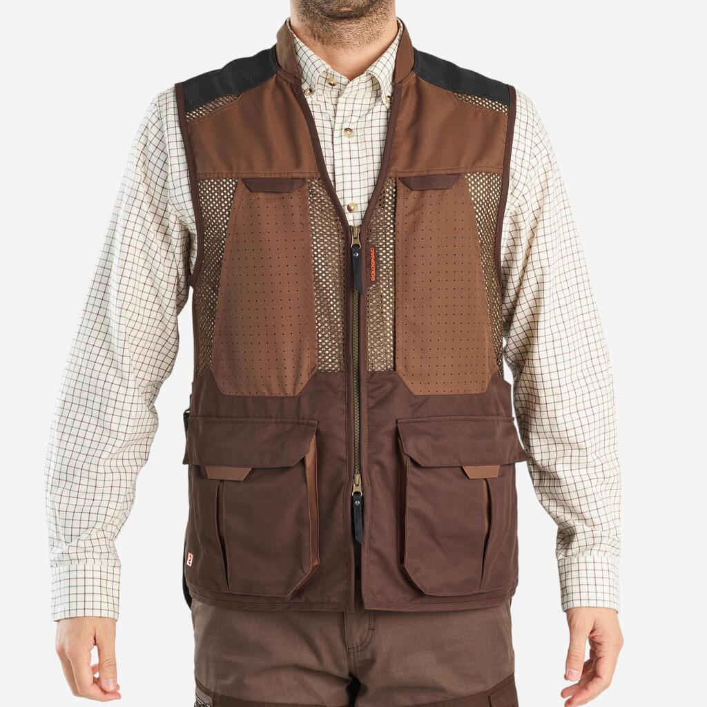 Men's Hunting Breathable Waistcoat - 520 brown V2