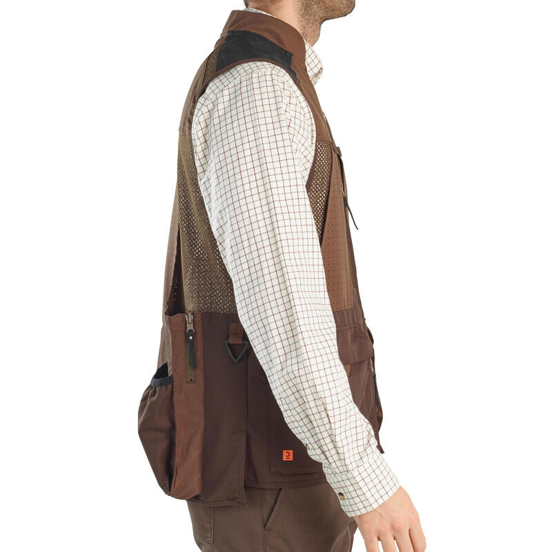 Gilet chasse respirant homme - 520 marron V2