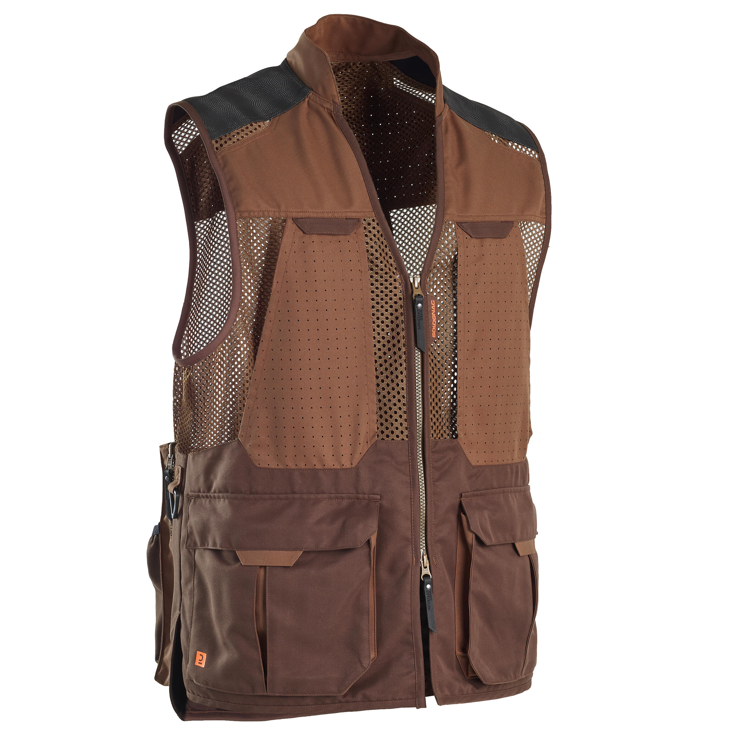 SOLOGNAC Men's Hunting Breathable Waistcoat - 520 brown V2
