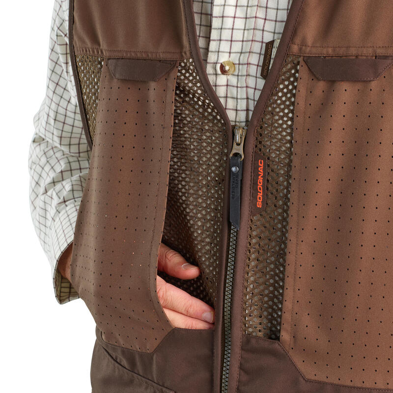 Gilet chasse respirant homme - 520 marron V2