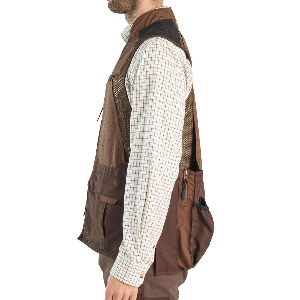 Men's Hunting Breathable Waistcoat - 520 brown V2