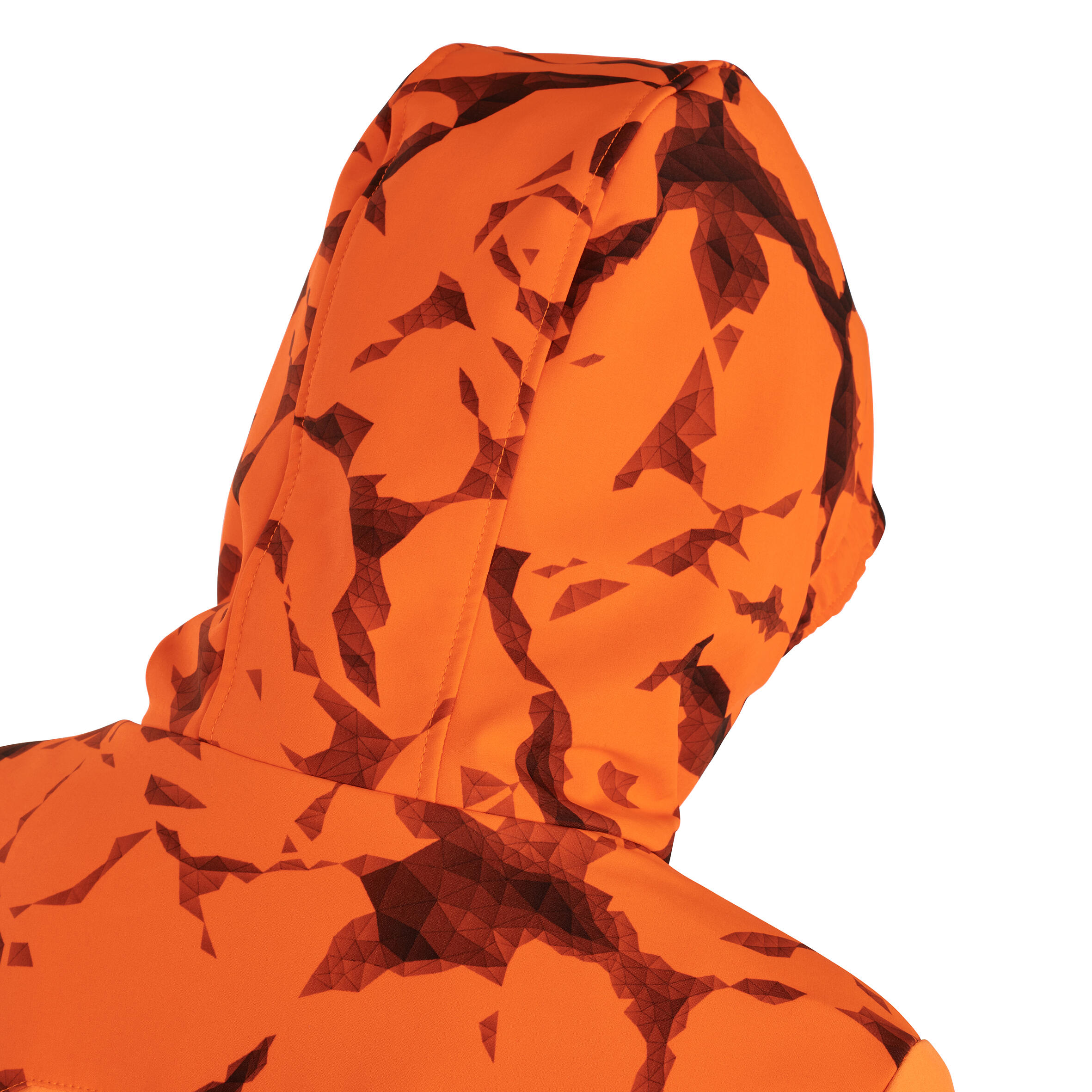 Chaqueta Softshell Caza Solognac 500 Niños Naranja Fluo Cortavientos Perlante 8/9