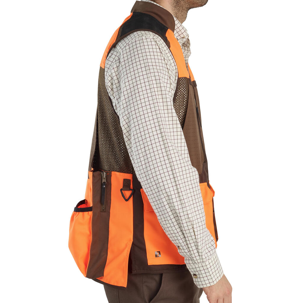 Men's Country Sport Breathable Waistcoat - 520 Neon/Brown V2