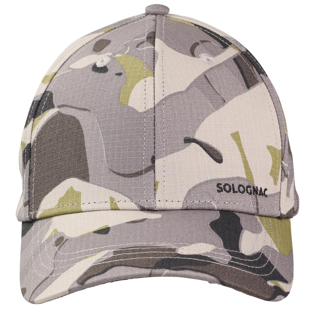 Casquette chasse 500 Résistante Camo Woodland Gris