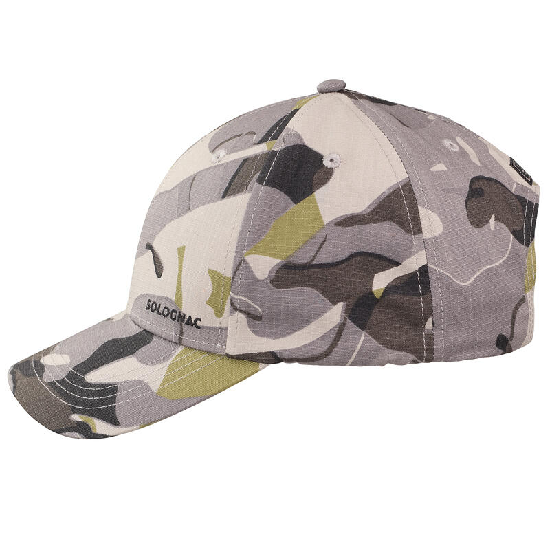 Casquette chasse 500 Résistante Camo Woodland Gris