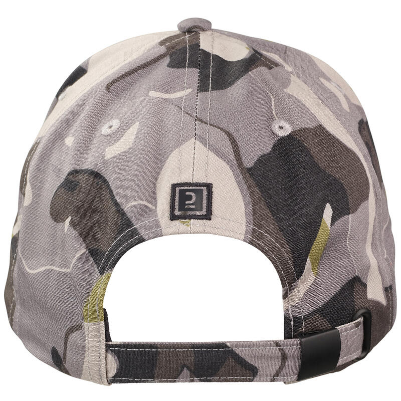 Casquette chasse 500 Résistante Camo Woodland Gris