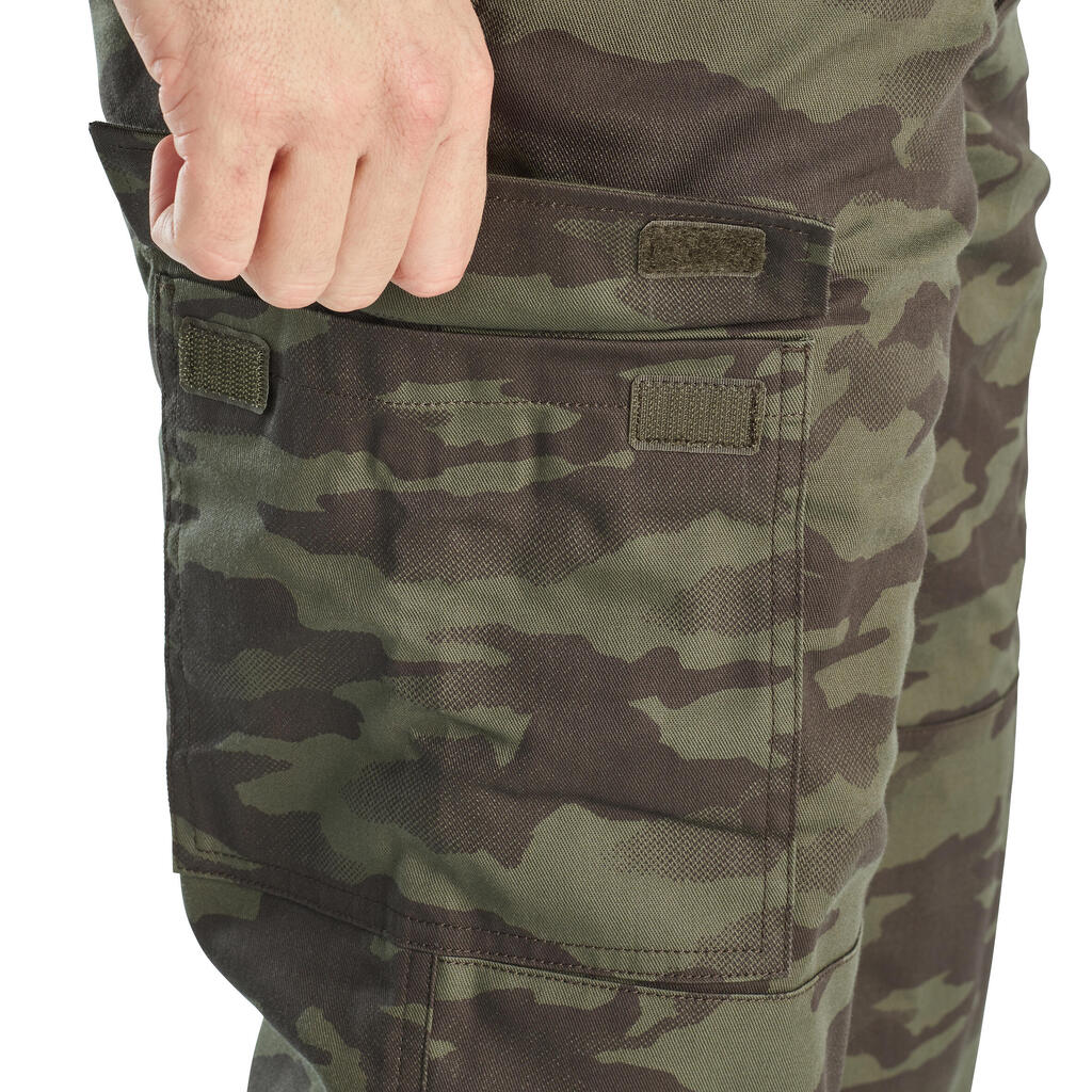 Kamuflažne tople lovačke pantalone 100 