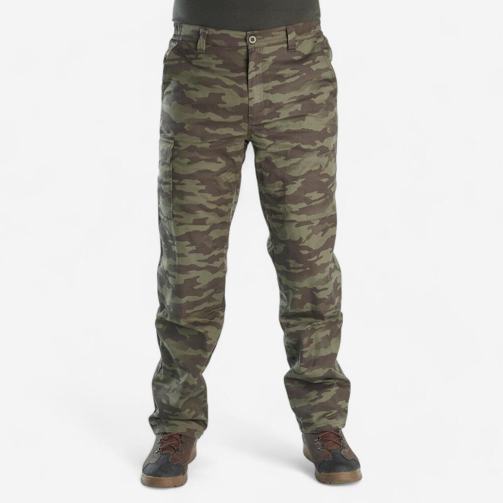 Kamuflažne tople lovačke pantalone 100 