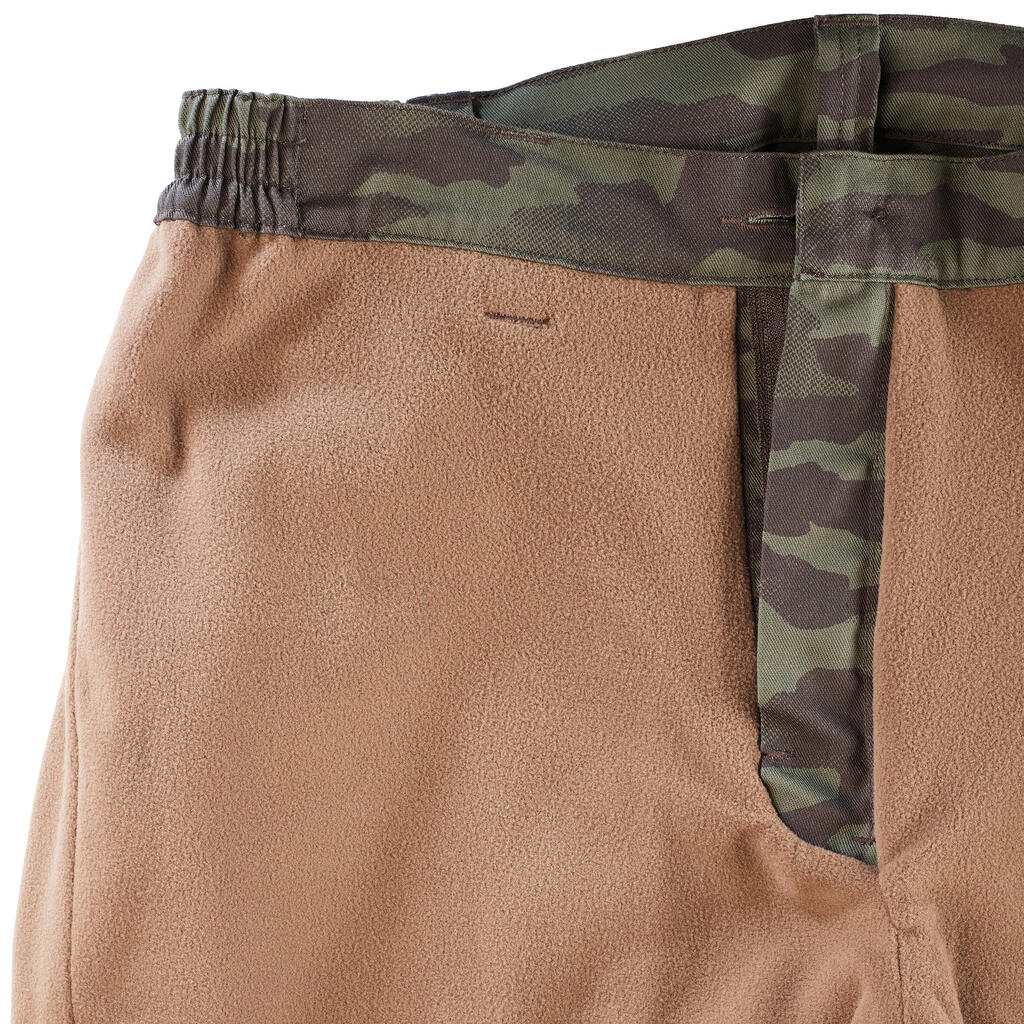 Kamuflažne tople lovačke pantalone 100 