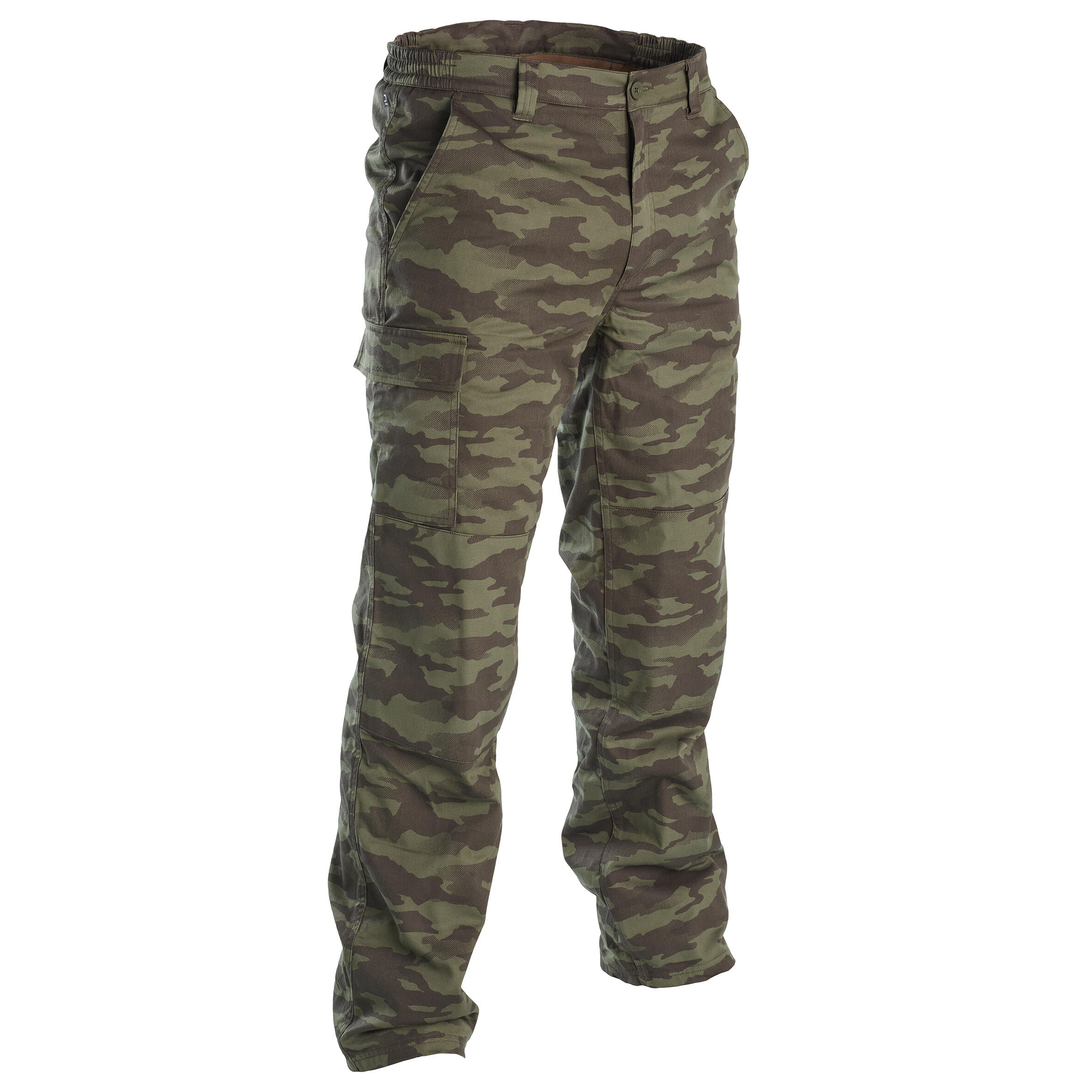 SOLOGNAC WARM HUNTING TROUSERS CAMOUFLAGE 100