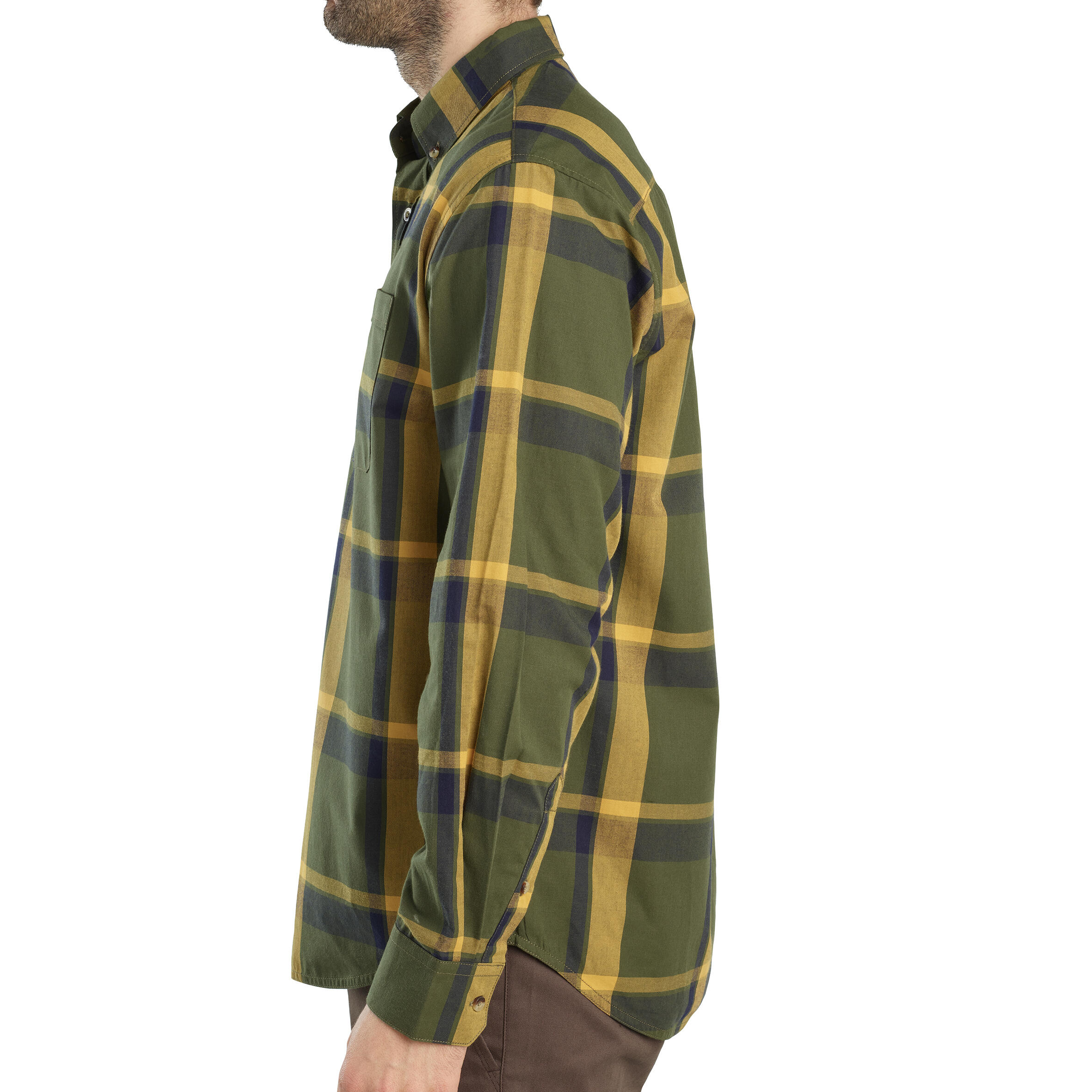 Long sleeve hunting shirt  SG100 LTD - Green and Yellow