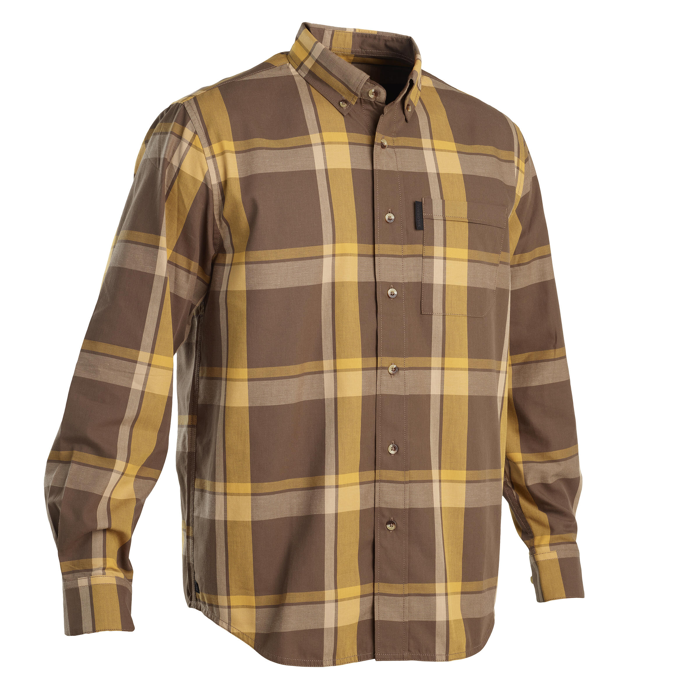 Long sleeve hunting shirt SG100 LTD - Brown and Yellow 1/7