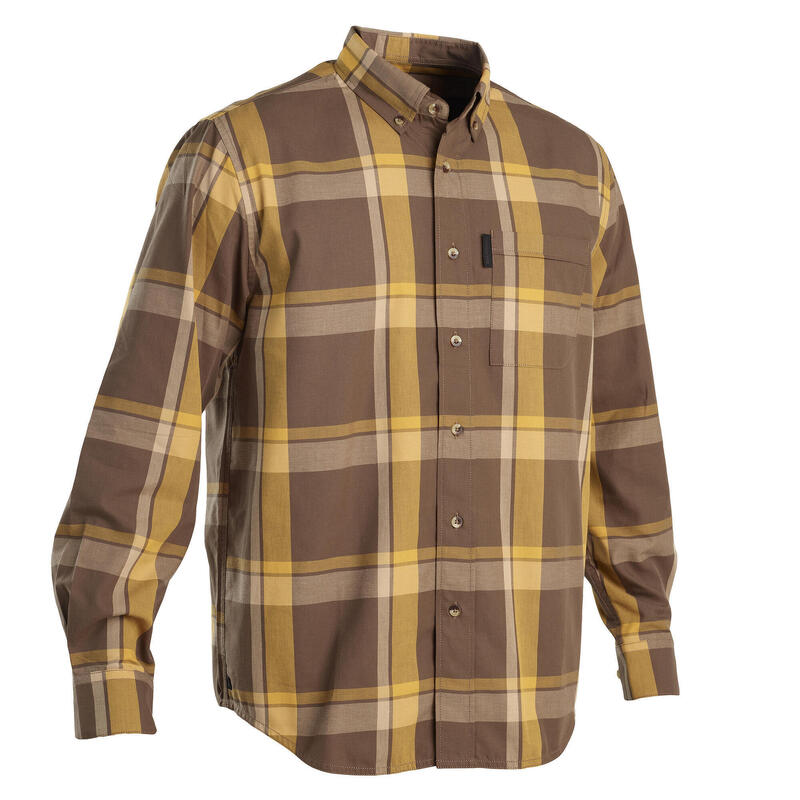 Long sleeve hunting shirt SG100 LTD - Brown and Yellow