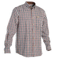 Chemise chasse coton manches longues à carreaux Marron Noir Verney Carron