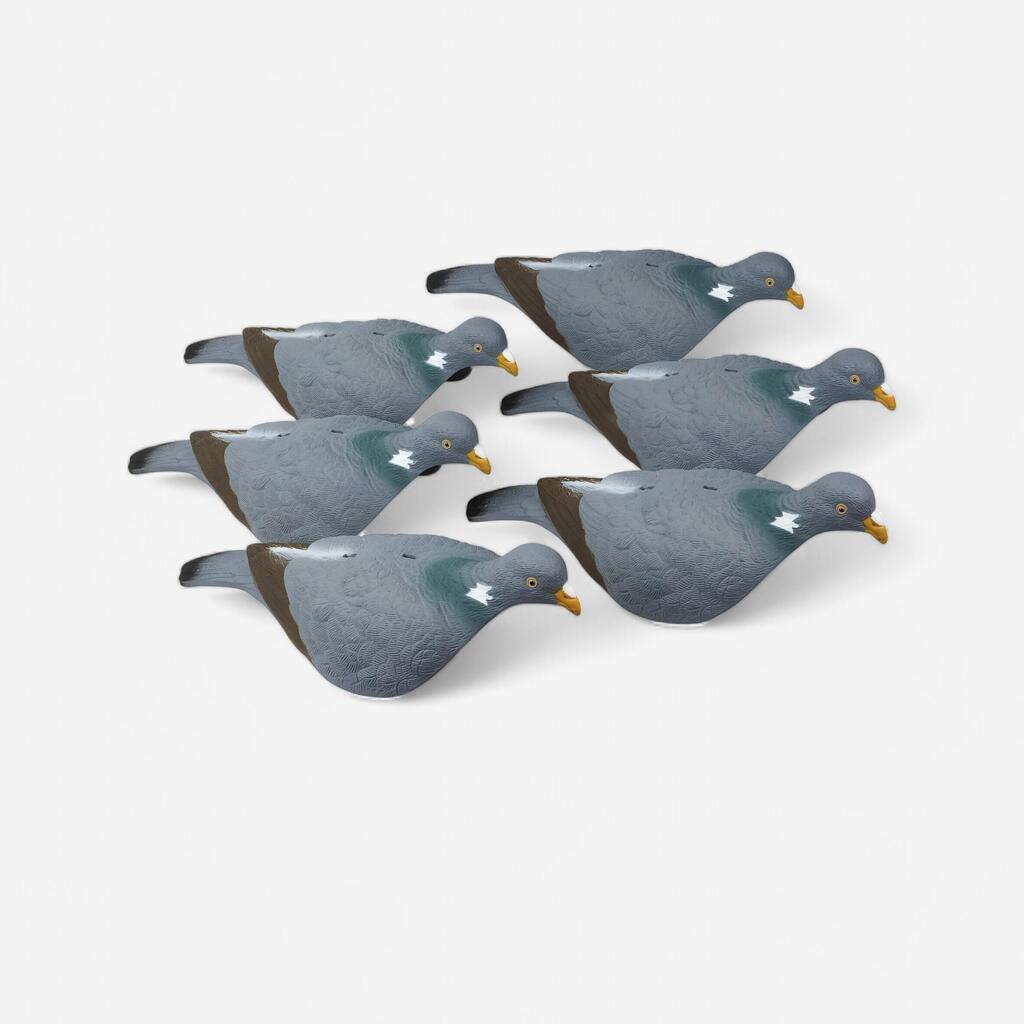 SET OF SIX 3D 100 GAME BIRD SHELL DECOYS WITH STEMS