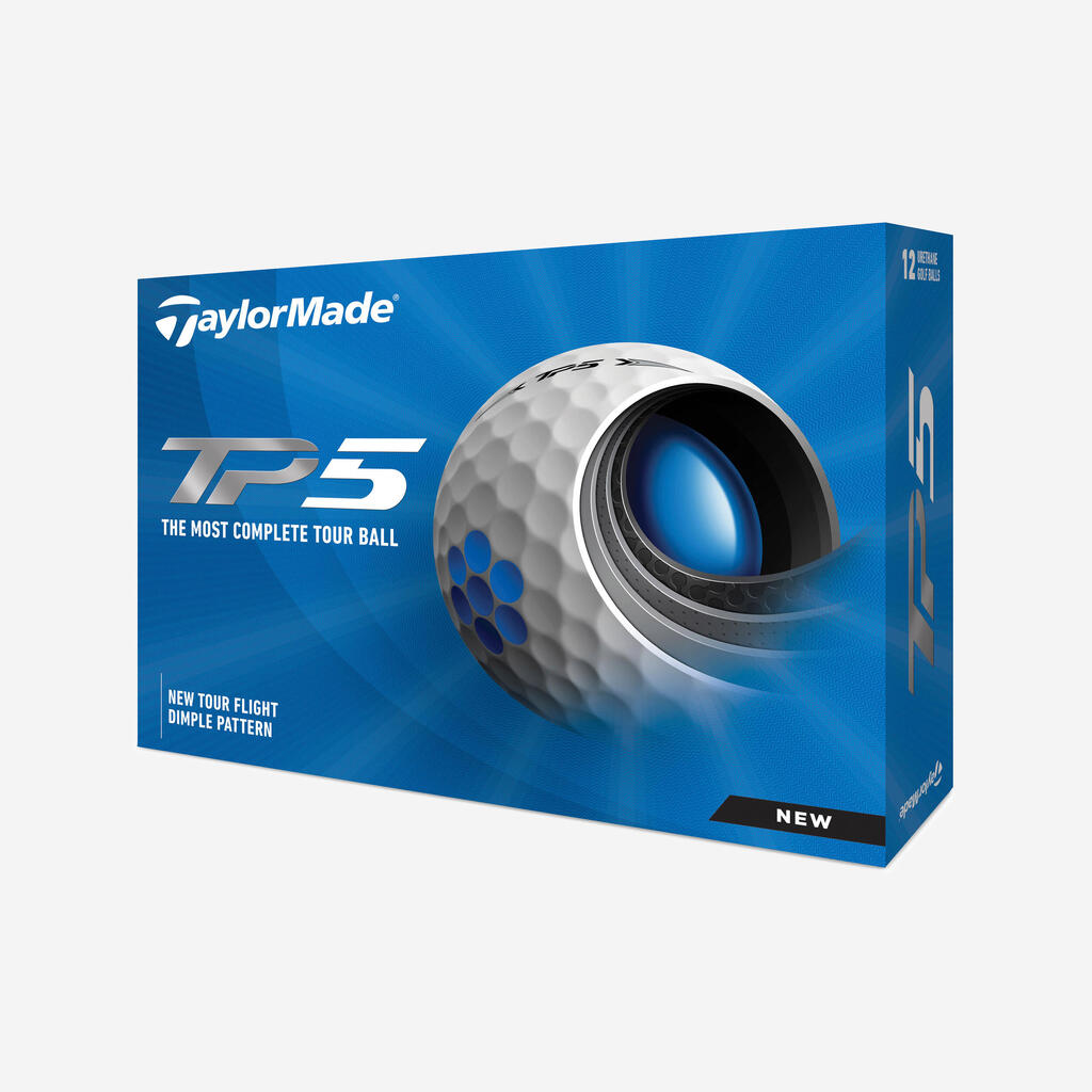 Golfa bumbiņas “TaylorMade TP5”, 12 gab., baltas